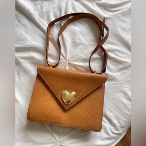 vintage moschino crossbody bag gold heart
